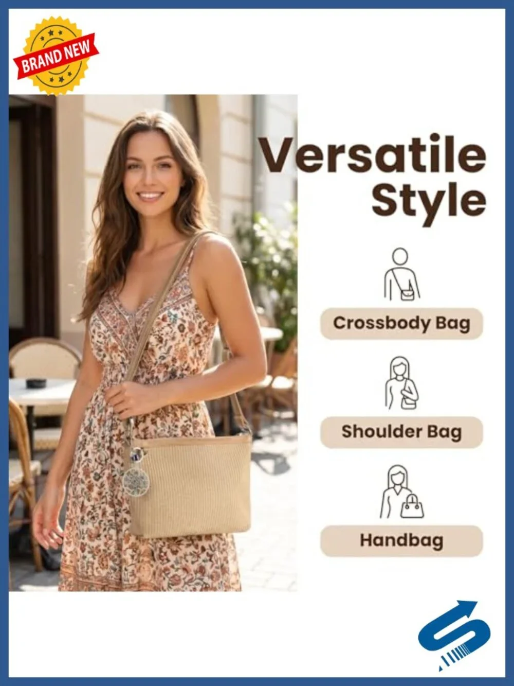 Handmade Raffia Straw Beach Bag Women Boho Crochet Tote Shoulder Bag